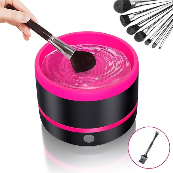 Dr.pedi Makeup Brush Cleaner Machine, Automatic Electric Spin Cleanser for Cosmetic Brushes, Deep Cleaning & Fast Drying, Pink
