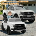 thumbnail image 4 of Ford Ranger Ride on Truck, 12V Powered Ride on Toy Cars with Remote Control, Bluetooth, MP3 Player, Safety Belt, LED Lights, Horn, Rear Wheels Drive Kids Electric Car for Boys Girls 3-6 Ages, White, 4 of 13