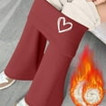 thumbnail image 7 of Erwazi Womens Fleece Flared Leggings Casual High Waisted Tummy Control Bell Bottoms Heart-Shaped Print Yoga Pants, Red, L, 7 of 7