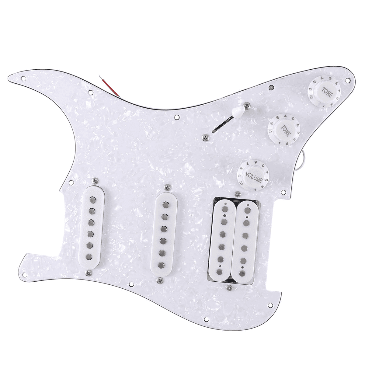 SQ Electric Guitar Loaded Prewired Electric Guitar Pickguard Pickup Assembly White Pearl,1 * Prewired Pickguard Set,White