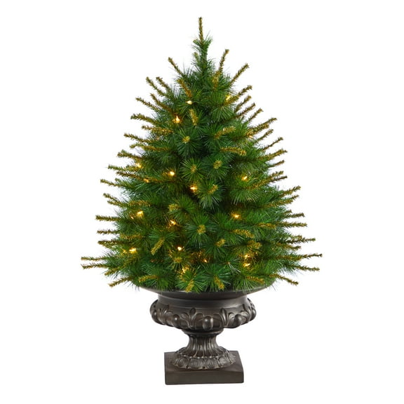 Nearly Natural 3.5ft New England Pine Christmas Tree w/ 50 Clear Lights