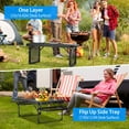 thumbnail image 2 of Aluminum Alloy Metal Folding Camping Table Desk  Portable Picnic Stand w/ 2 Side Panels, 2 of 8