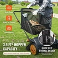 thumbnail image 3 of JUVOCT 21-Inch Push Lawn Sweeper, 3.5 Cu. Ft. Leaf and Grass Collector with 2 Spinning Brushes and Durable Steel Frame, 3 of 5
