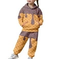thumbnail image 3 of CXYYY Boys Girls Ice Cream Printed Hoodies and Sweatpants 2Pcs Tracksuit for Teen Boy Girl Sweatsuits Brown Size: 6-7 Years, 3 of 9