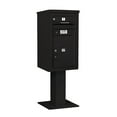 thumbnail image 1 of Salsbury Industries Pedestal Mounted 1 Unit 3 Door Front Load 4C Horizontal Cluster Box Unit with 1 Parcel Locker, 1 of 6