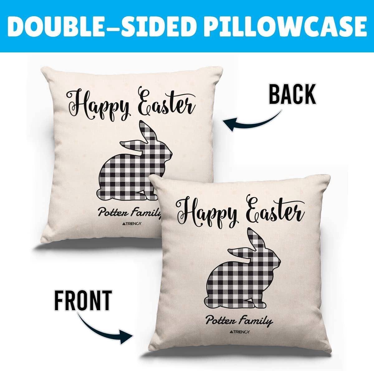 Personalized Holiday Plaid Throw Pillow