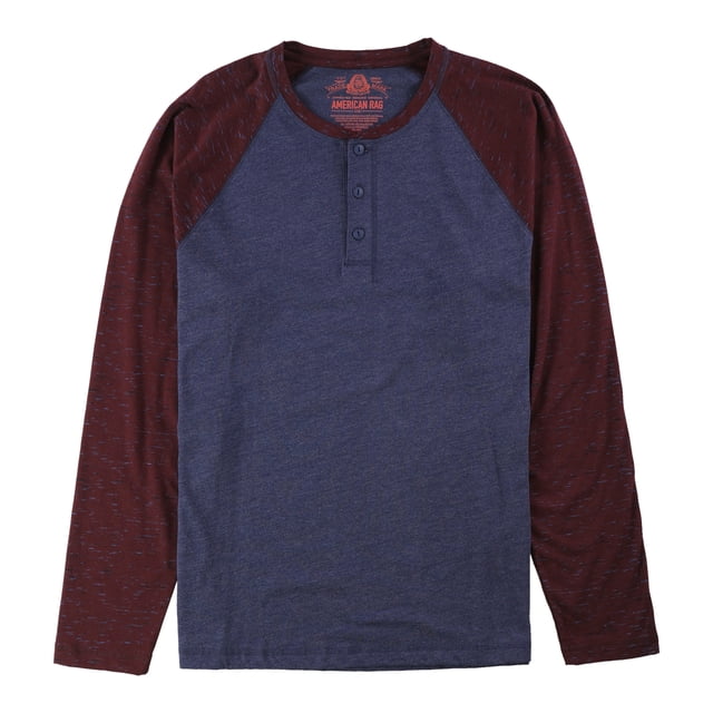 American Rag Camiseta básica Henley para hombre, multicolor, grande American Rag Camiseta básica