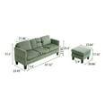thumbnail image 6 of L-Shaped Sectional Sofa 88 inch Corduroy 3-Seater Couch with Chaise for Small Apartments Dorms Living Room Compact Modern Furniture Olive Green, 6 of 7