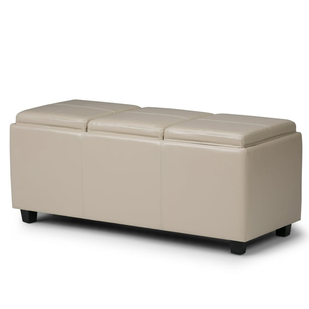 Brooklyn Max Lincoln 42 Inch Wide Contemporary Storage Ottoman In Satin Cream Faux Leather Com - Cream Faux Leather Storage Ottoman Brooklyn Max Lincoln 42 Inch Wide Contemporary Storage Ottoman In Satin Cream Faux Leather Com - Cream Faux Leather Storage Ottoman