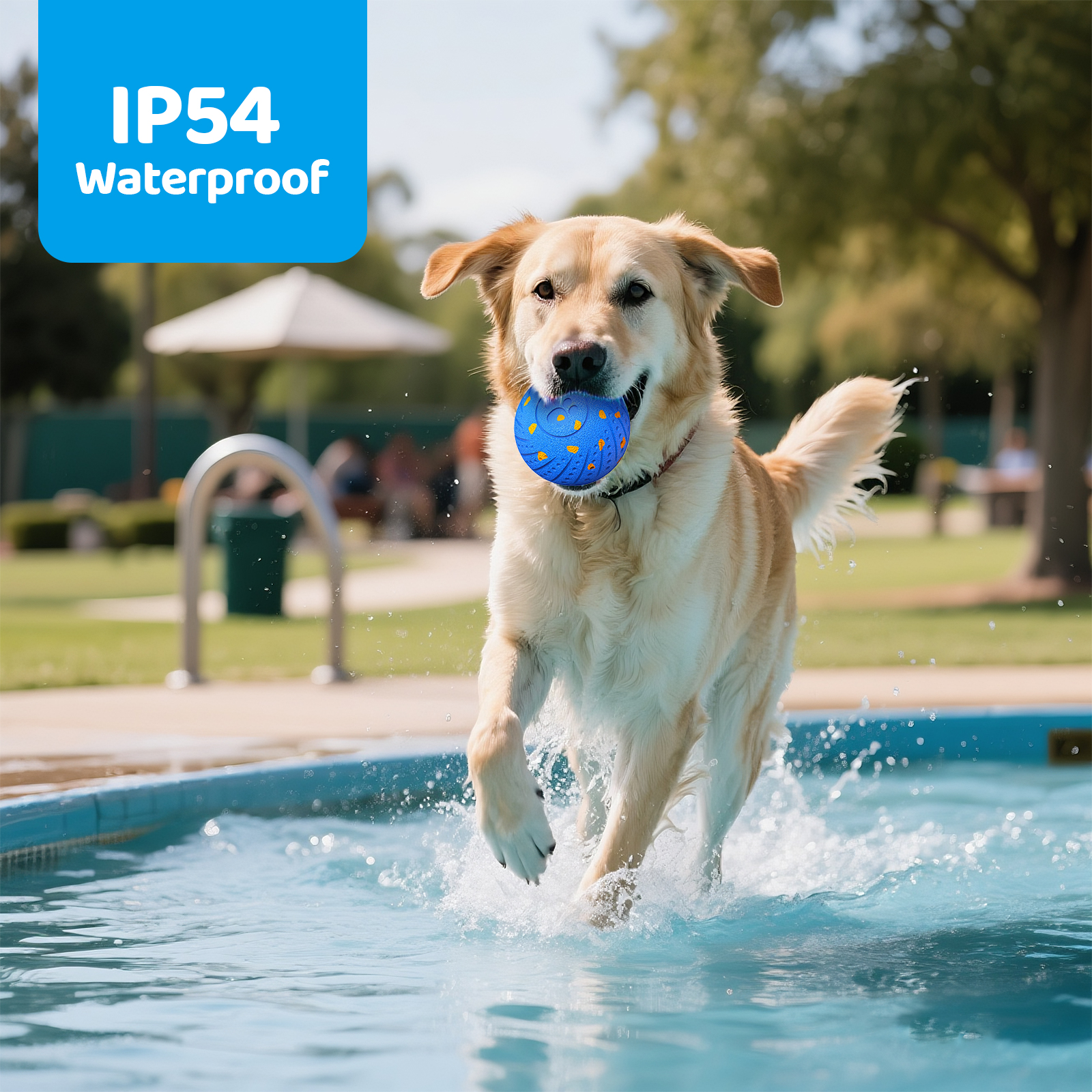 Inadays Dog Toys Interactive Dog Ball Toys For Large Dogs Automatic Ball for Dogs Chew Resistant Rechargeable E-TPU Silent Foam IPX54 Waterproof Dog Toys for Medium/Large Dogs, Blue