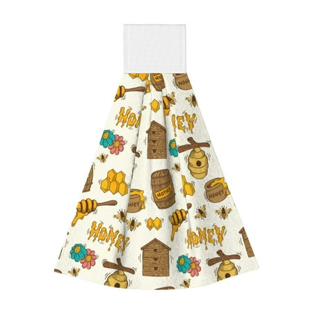 

Coaee Honeycomb And Honey for Fast Absorbent Hanging Towels with Velcro for Kitchen Bathroom Laundryroom