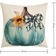 thumbnail image 2 of Fall Decorations for Home-Throw Pillow Covers 18x18 in Set of 4,Pumpkin Linen Pillow Case for Thanksgiving Couch Autumn Holiday Outdoor Burnt Orange Blue White Decor, 2 of 6