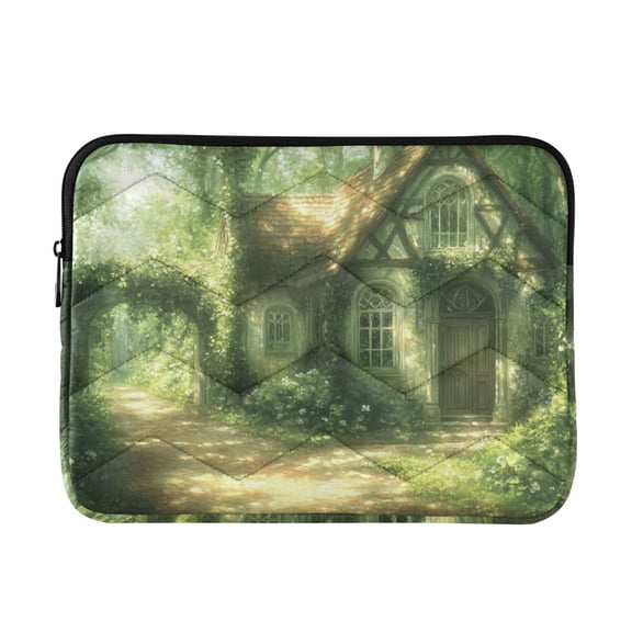 JIALIOU Laptop Sleeve Case with Zipper 13-13.3/15-16 Inch Compatible with MacBook HP Lenovo Dell ASUS Acer, House in Forest