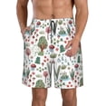 thumbnail image 2 of Uemuo Frog and Forest Plants Pattern Men's Swim Trunks Hawaiian Beach Bathing Suit Swimsuits Beach Quick-Dry Shorts with Pockets-3X-Large, 2 of 9