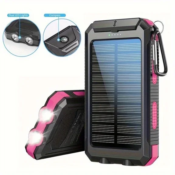 Solar Charger-10000mAh Solar Charger Power Bank -Portable Solar Phone Battery Panel Charger, QC3.0 Dual USB Port Battery Pack Charger Portable For All Cell Phones ,The Best Gift For Festival