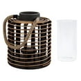 thumbnail image 2 of Truu Design Rustic Wooden Rattan Lantern Candle Holder, 2 of 4
