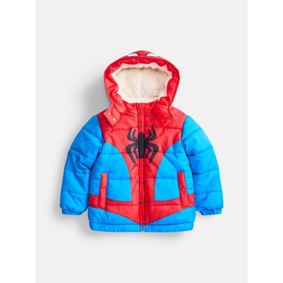 Spider-Man Toddler Boys Heavyweight Puffer Jacket, Sizes 2T-5T