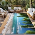 thumbnail image 2 of Ocean Beach Outdoor Rug 3x5 Ft - Reversible Patio Rug Outdoor Camping Rugs, Palm Trees Summer Tropical Island Seaside Washable Indoor Outdoor Area Rugs, Non-Slip Outdoor Carpet Runner for Deck/Porch, 2 of 8