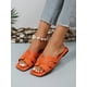 thumbnail image 4 of Snakeskin Embossed Slide Sandals, Black Elegant Snake Print Slides, 4 of 4