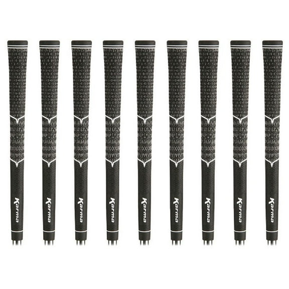 Karma V-Cord Black/Black Standard 9 Piece Golf Grip Bundle