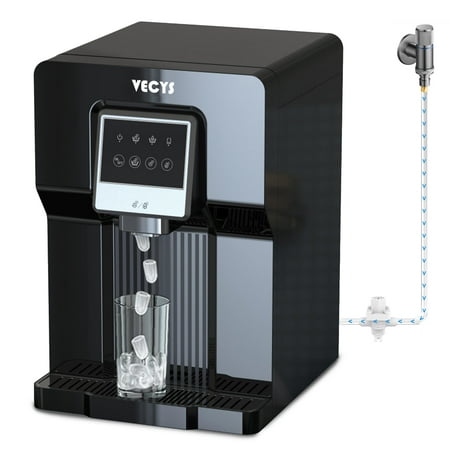VECYS Countertop Cold Water Cooler with Ice, 18LB Daily Ice Production and Bottleless