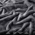 thumbnail image 5 of IR Imperial Rooms Fleece Bed Throw Blanket, Plush, Travel and Couch Fuzzy, Cozy Washable Ultrasoft Queen Size Gray, 5 of 7