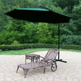 thumbnail image 3 of Oakland Living 2108-2106-4110-GN-4-AB Mississippi Cast Aluminum 1 Cushioned Chaise Lounge with 18 in. Side Table, Plus 10 ft. Cantilever Umbrella, Antique Bronze, 3 of 3