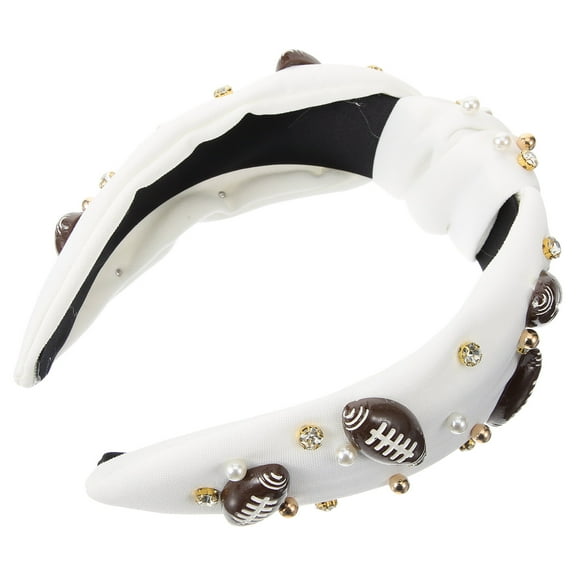 Supvox Football Hair Accessory Knotted Headband White Fabric 1Set Sports Style for Women Outdoor Activities
