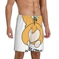 thumbnail image 2 of Xecao Prince Corgi Dog Print Men's Sleepwear Shorts Pajama Bottom Lounge Short nightwear with Convenient Pockets for Relaxed Home Wear-Small, 2 of 6