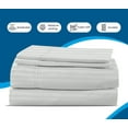 thumbnail image 5 of 1100 Thread Count 100% Egyptian Cotton Sleeper Sofa Bed Sheet Set Stripe Queen Size (62"x 74"x 10" ) with 4 -PCS Fitted Straps Color Silver Grey, 5 of 6