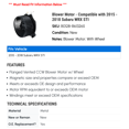 thumbnail image 2 of Blower Motor - Compatible with 2015 - 2018 Subaru WRX STI 2016 2017, 2 of 2
