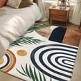 thumbnail image 5 of Abstract Boho Large Area Rugs for Bedroom Living Room, Non Slip Carpet Bedside Rug, Bohemian Palm Leaf Geometric Leaf Circle Rectangular Floor Cover Kitchen Accent Rug 4'x6' for Dining Room/Office, 5 of 9