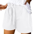 thumbnail image 5 of Tnhcen Women's Cotton-Linen Look Drawstring Shorts Elastic Waist Side Pockets Pre-Shrunk Imitation Fabric Athletic Casual Summer Shorts S-4XL Multiple Colors Available, 5 of 7