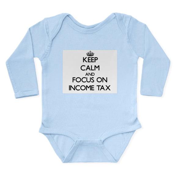 CafePress - Keep Calm And Focus On Income Tax Body Suit - Long Sleeve Cotton Baby Bodysuit