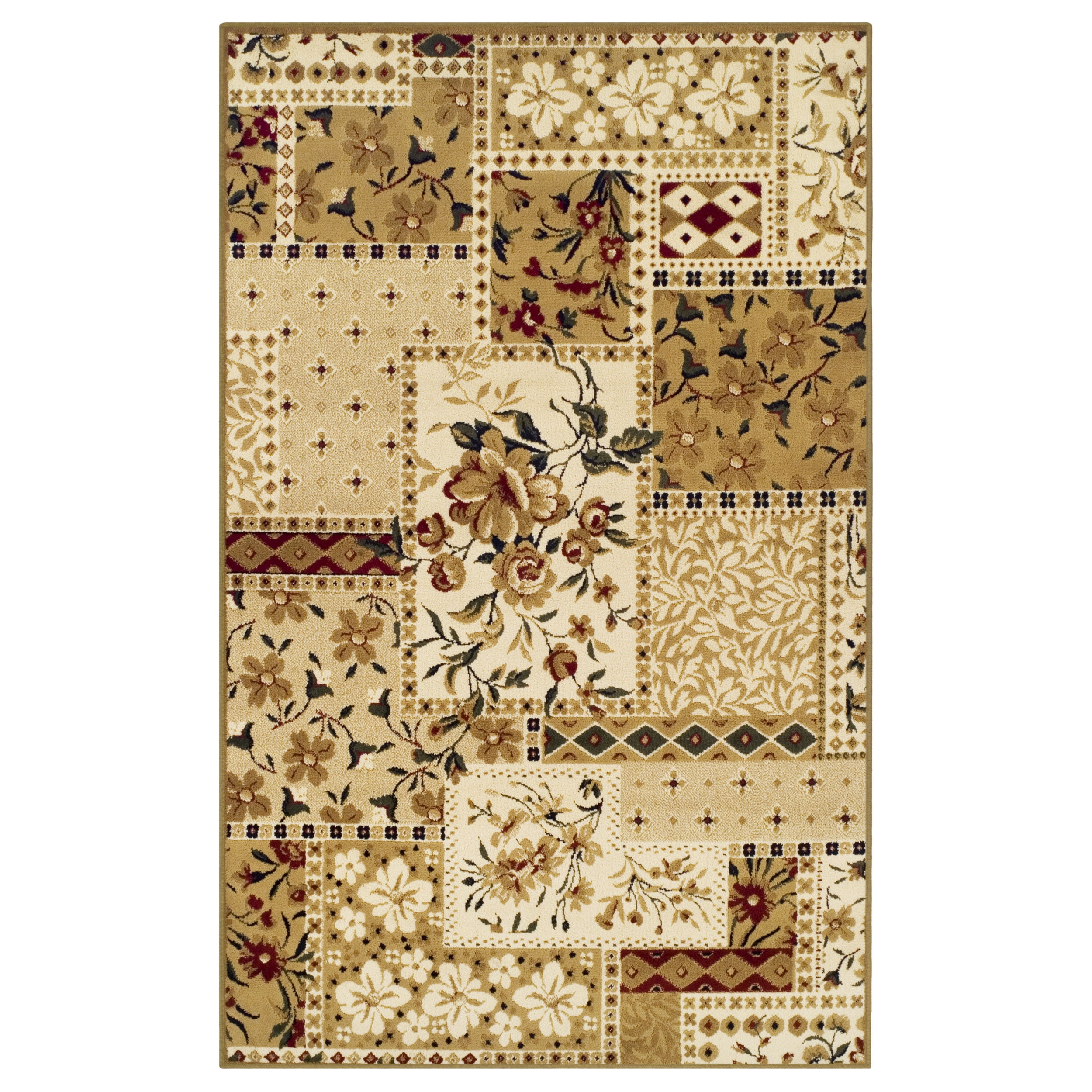 Flower Patch Rustic Indoor Area Rug by Blue Nile Nills 5' x 8', Beige