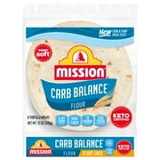 Mission Super Soft Carb Balance Soft Taco Flour Tortillas, 12 oz, 8 Count