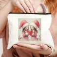 thumbnail image 2 of Pratyus Pink Love Cosmetic Bag Tote Bag Santa Hats Candy Theme Travel Essentials Ladies Accessories Christmas Gift for Women Friends White, 2 of 6
