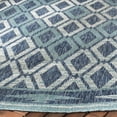 thumbnail image 3 of SAFAVIEH Courtyard Vermont Geometric Indoor/Outdoor Area Rug, Navy/Aqua, 4' x 4' Round, 3 of 9