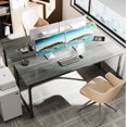 thumbnail image 2 of Computer Desk, 70 Inch Office Desk, Gaming Desk with Storage, Writing Desk Work Desk for Home Office, Study, Long Simple Desk, Large Legroom, Metal Frame, Grey, 2 of 17