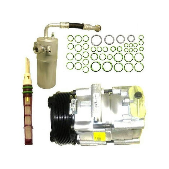 A/C Compressor Kit with Accumulator / Drier, Front Expansion Valve and O-Ring Seal Kit - Compatible with 1998 - 2003 Ford F150 1999 2000 2001 2002
