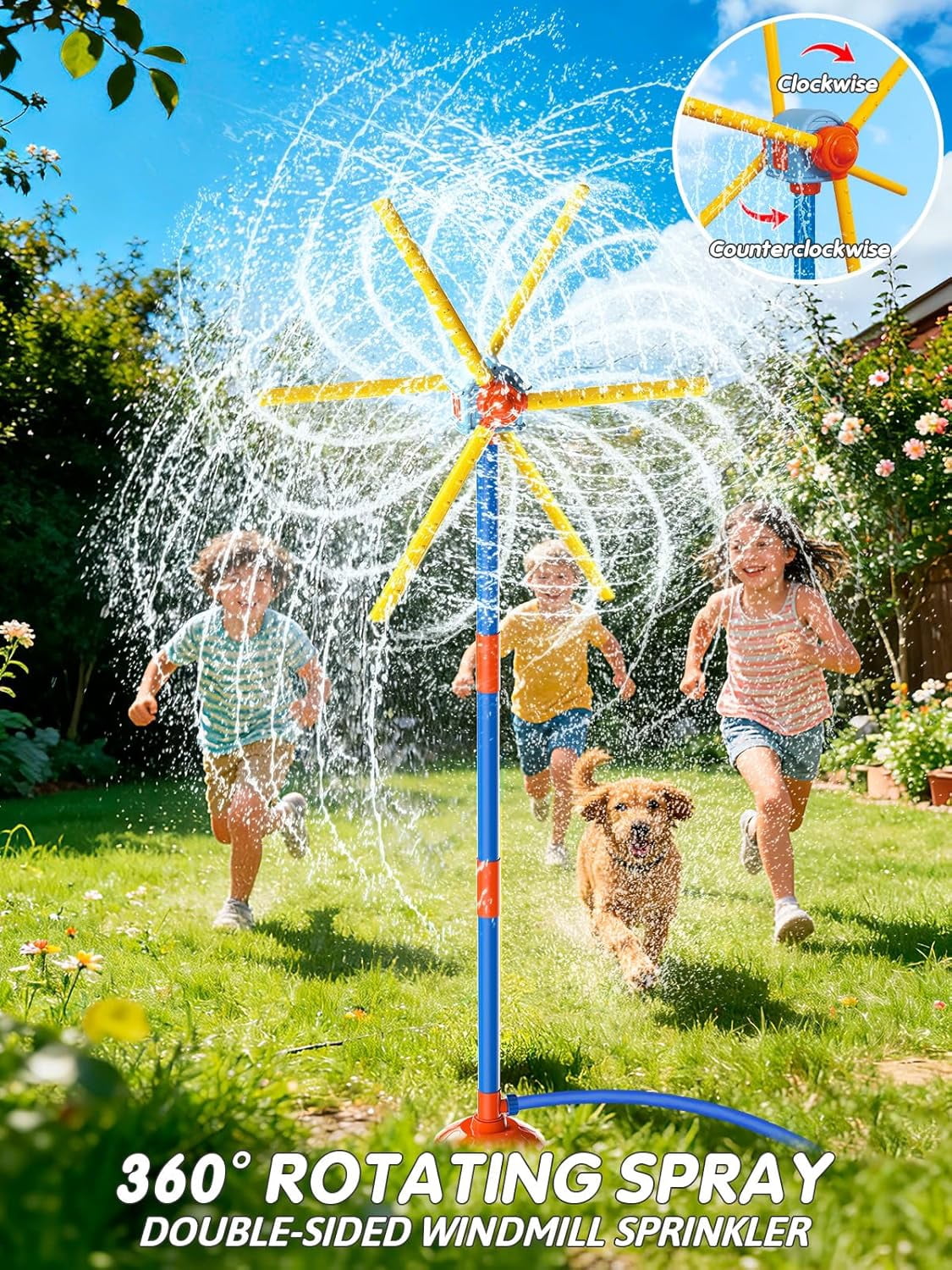 Rotating Windmill Water Sprayer Tool, Outdoor Lawn Garden Sprinkler Gadget, Weather-Resistant Water Dispensing Accessory for Outdoor Relaxation, Practical Outdoor Water Tool