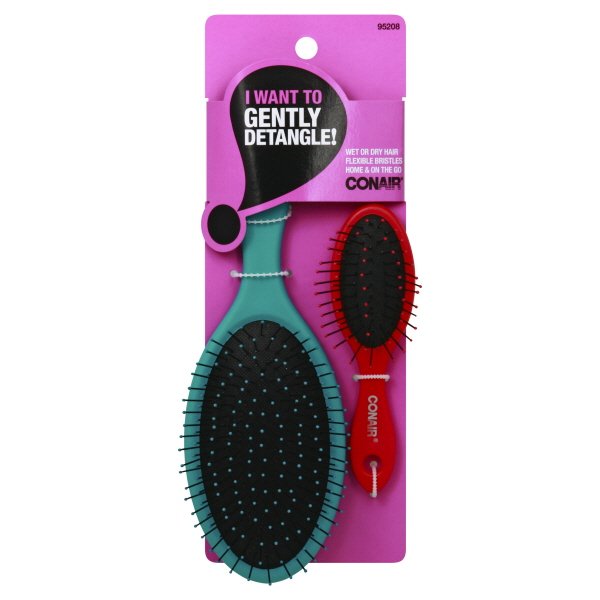 Conair Detangling Cushion Brush, 2 Ct
