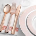 thumbnail image 3 of Chateau Fine Disposable Tableware 252-Piece Rose Gold Plates, Napkins, Party Supplies, Dinnerware for Adults (36 sets), Gold Plastic Plate Set, Small & Large, Paper Napkins, & Cups for Elegant Parties, 3 of 6