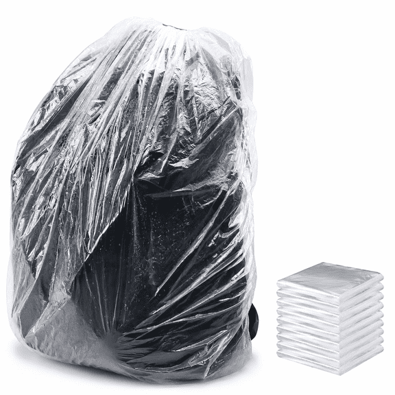 10 Pieces Disposable Backpack Rain Cover 43.3 in Plastic Waterproof Dustproof Bag Protector for Schoolbag Backpack Travel - Clear
