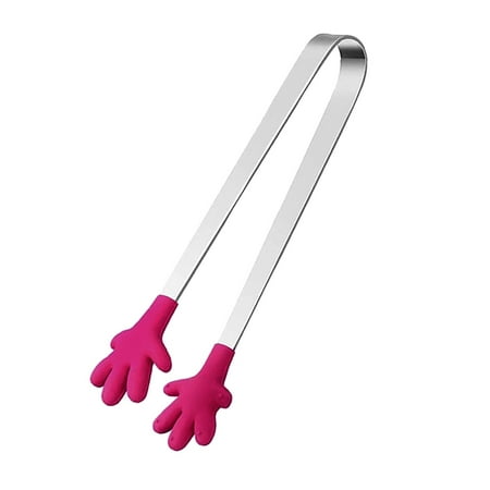 

Alinwnia Silicone Mini Tongs Hand Shape Silicone Food Tongs Colourful Small Kids Tongs for Serving Food Ice Cube fruits Sugar Barbecue Colorful Kitchen Tongs Great for Kids (Red)
