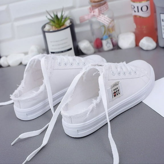 Women's Slip on Sneakers Canvas Slip ons Shoes Fashion Comfortable Mules Womens anti slip Loafers Casual Backless Shoes