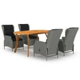 thumbnail image 2 of vidaXL Garden Dining Set 5/7 Piece Light Gray Outdoor Patio Dinner Dinette, 2 of 53