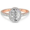 thumbnail image 3 of 4 Carat IGI Certified Oval Shape Lab Grown Diamond Engagement Ring | 14K Rose Gold |Anastasia Halo Diamond Ring | FG-VS1-VS2 Quality Friendly Diamonds, 3 of 4