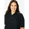 thumbnail image 4 of Woman Within Plus Size Short-Sleeve Peachskin Button-Front Shirt, 4 of 6