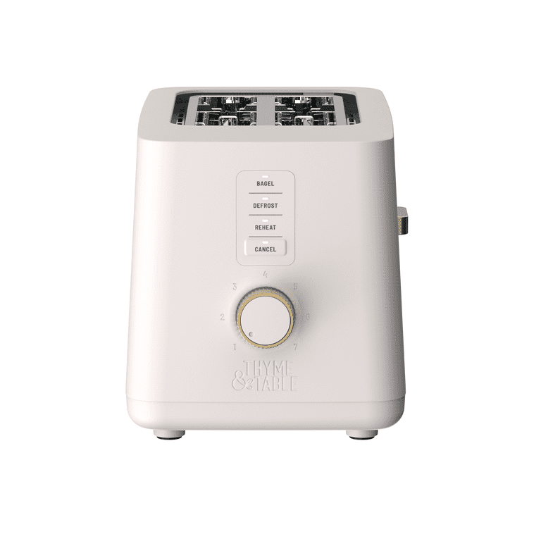 Free Shipping! Thyme & Table 2 Slice Toaster Sand White with Extra